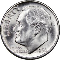 1950 Roosevelt Silver Dime Coin - Choice BU