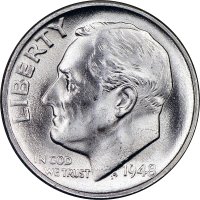 1948 Roosevelt Silver Dime Coin - Choice BU