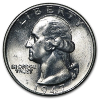 1947 Washington Silver Quarter Coin - Choice BU