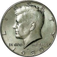 1980 Kennedy Half Dollar Coin - Choice BU