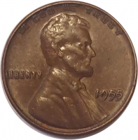 1955 Doubled Die Lincoln Wheat Cent Coin - Choice AU to Borderline Uncirculated