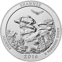 2016-P 5 oz Burnished Shawnee ATB Silver Coin (w/ Box & COA)