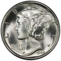 1944-D Mercury Silver Dime Coin - Choice BU