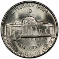 1945-D Jefferson War Nickel Silver Coin - Choice Uncirculated