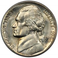 1944-D Jefferson War Nickel Silver Coin - Choice Uncirculated