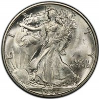 1936-D Walking Liberty Silver Half Dollar Coin - BU