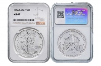 1986-2025 41-Coin American Silver Eagle Complete Set - NGC MS-69