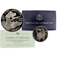 1991-95 World War II Commemorative Silver Set (Proof, 2 Coin)