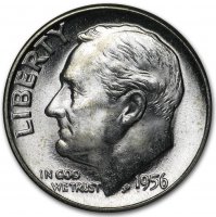 1956 Roosevelt Silver Dime Coin - Choice BU