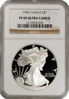 1996-P 1 oz American Proof Silver Eagle Coin - NGC PF-69 Ultra Cameo