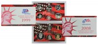 All 10 1999-2008 U.S. Silver Proof Coin Sets