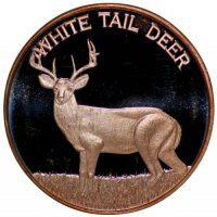 1 oz Copper Round - White Tail Deer Design