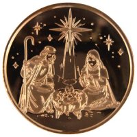 1 oz Copper Round - Christmas Series - Nativity Design
