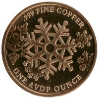 1 oz Copper Round - Christmas Series - Santa Near Fireplace Design