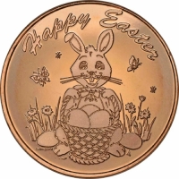 1 oz Copper Round - Happy Easter Design