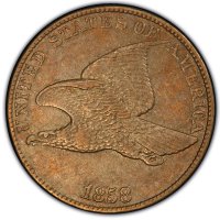 1858 Flying Eagle Cent Coin - Large Letters - Extremely Fine