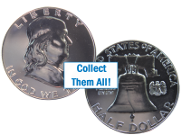 1957 Proof Franklin Silver Half Dollar Coin - Choice PF