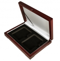 Guardhouse Wooden Display Box for 2 Certified Coins - Mahogany Red