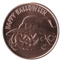 1 oz Copper Round - Happy Halloween Design