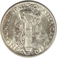 1945-S Mercury Silver Dime Coin - Micro S - Brilliant Uncirculated