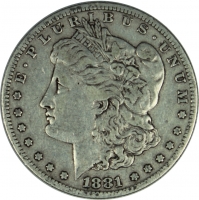 1881-S Morgan Silver Dollar Coin - Very Fine