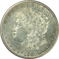 1887-S Morgan Silver Dollar Coin - About Uncirculated