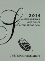 2014-W American Proof Silver Eagle Box & COA (NO Coin)