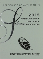 2015-W American Proof Silver Eagle Box & COA (NO Coin)