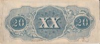 1862 $20.00 CSA Confederate Note - Extremely Fine - Cut Cancelled