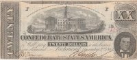 1862 $20.00 CSA Confederate Note - Extremely Fine - Cut Cancelled