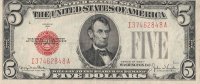 1928 $5.00 U.S. Note - Red Seal - Extremely Fine