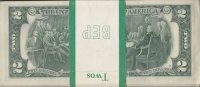 Pack of 100 Consecutive 1976 $2.00 Bicentennial Federal Reserve Notes - Crisp Uncirculated