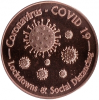 1 oz Copper Round - Coronavirus Lockdown & Social Distance Design
