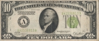 1928 $10.00 U.S. Note - Green Seal - Fine / Very Fine