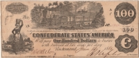 1862 $100.00 CSA Confederate Note - Extremely Fine to About Uncirculated