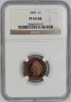 1890 Proof Indian Head Cent Coin - NGC PF-65 RB - NGC Price Guide $745