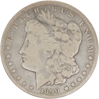 1890-CC Morgan Silver Dollar Coin - Very Good Condition