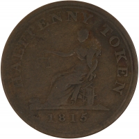 1815 Lower Canada Half Penny Token - Fine Condition