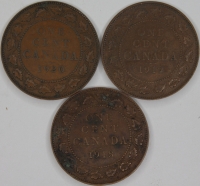 1918, 1919, 1920 Canada One Cent Lot - Extremely Fine