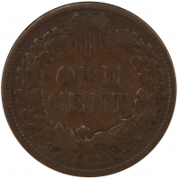 1886 Indian Head Cent Coin - Type 2 - Very Good