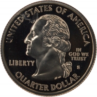 2001 Proof North Carolina State Quarter Coin - Strike Thru Mint Error - Gem Proof Cameo