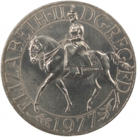 1977 Queen Elizabeth II Silver Jubilee Crown Commemorative Coin - Choice Uncirculated