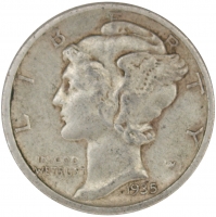1935-D Mercury Silver Dime Coin - Extremely Fine