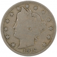 1912 Liberty Head V Nickel Coin - Fine