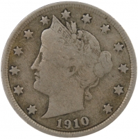 1910 Liberty Head V Nickel Coin - Fine