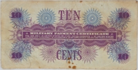 U.S. Military Payment Certificate - Series 661 - Ten Cents 10c - Fine to Very Fine