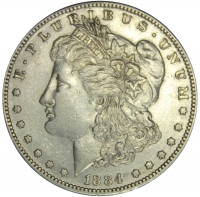 1884-S Morgan Silver Dollar Coin - About Uncirculated