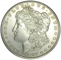 1897-S Morgan Silver Dollar Coin - Choice About Uncirculated