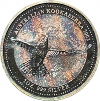 2002 1 oz Australian Silver Kookaburra Coin - Choice BU - Low Mintage and Colorful!