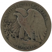 1921-S Walking Liberty Silver Half Dollar Coin - Key Date - Very Good +